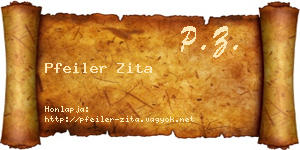 Pfeiler Zita névjegykártya